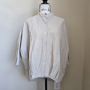 Kal Rieman Top Womens L High Low Khaki Oversized